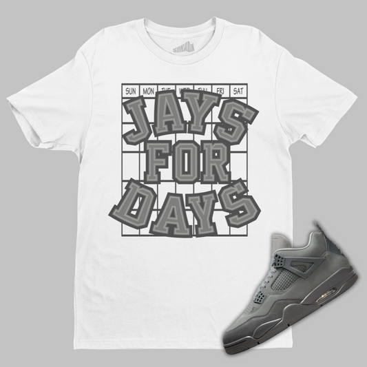 Jays For Days T-Shirt Matching Air Jordan 4 Wet Cement