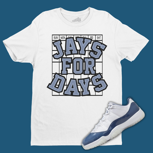 Jays For Days T-Shirt Matching Jordan 11 Low Diffused Blue