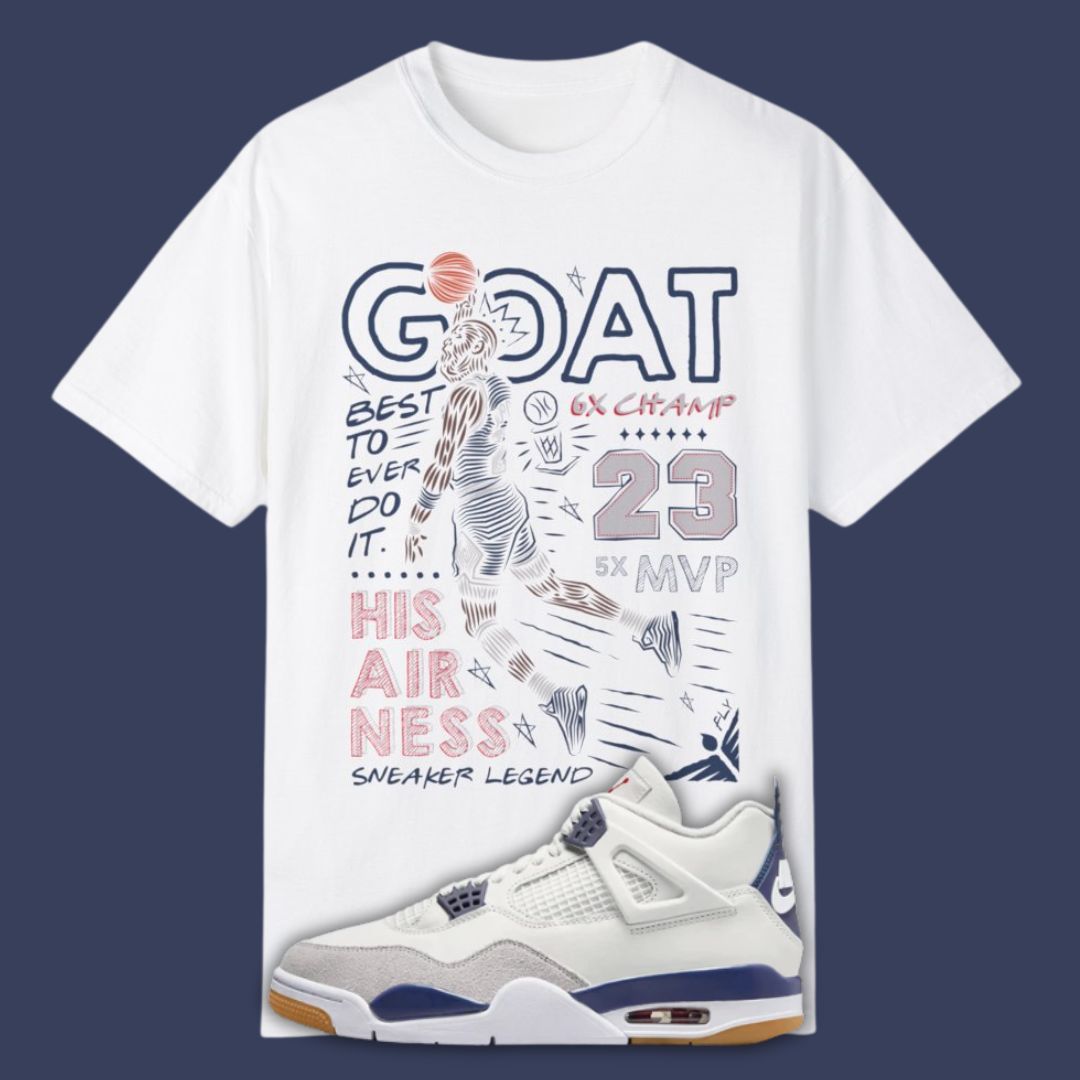 GOAT Premium T-shirt Matching Jordan 4 SB Navy