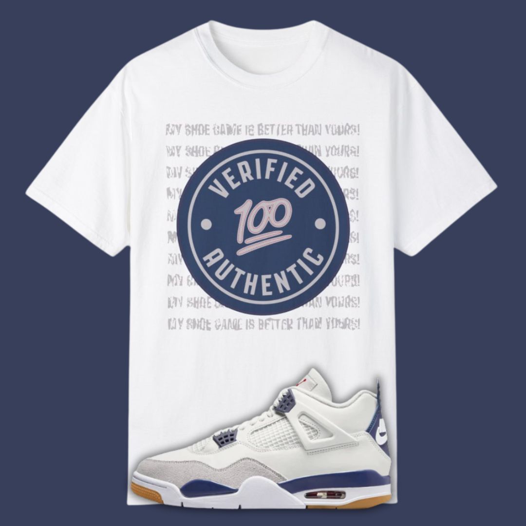 Verified Authentic Premium T-shirt Matching Jordan 4 SB Navy