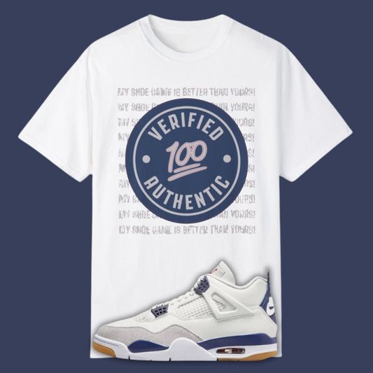 Verified Authentic Premium T-shirt Matching Jordan 4 SB Navy