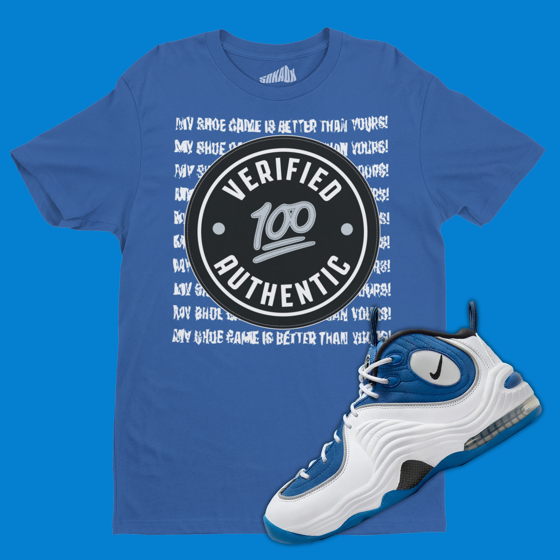 Verified Authentic T-Shirt Matching Air Penny 2 Atlantic Blue