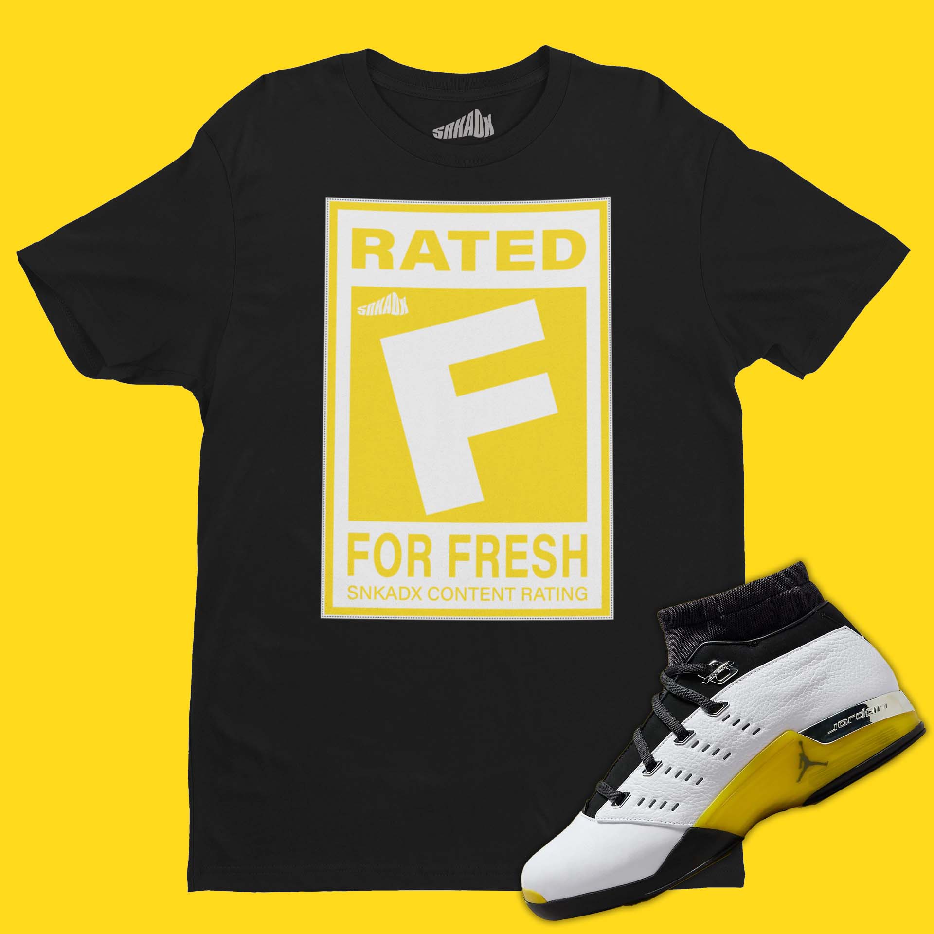 Rated F For Fresh T-Shirt Matching Air Jordan 17 Low Lightning