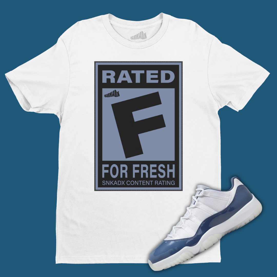 Rated F For Fresh T-Shirt Matching Jordan 11 Low Diffused Blue