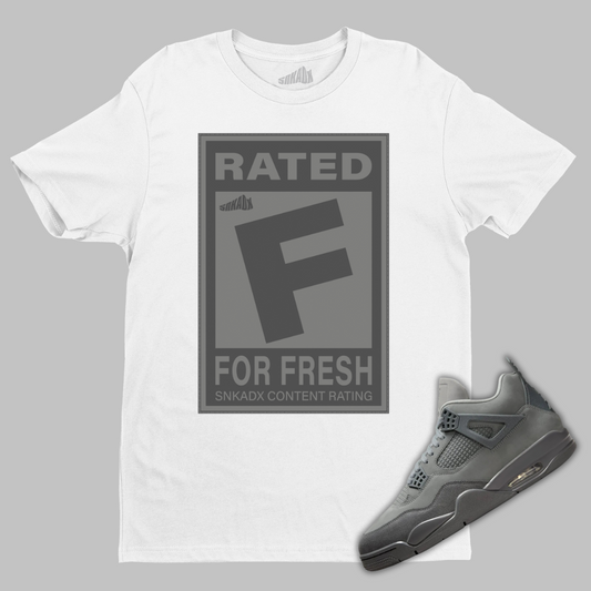 Rated F For Fresh T-Shirt Matching Air Jordan 4 Wet Cement