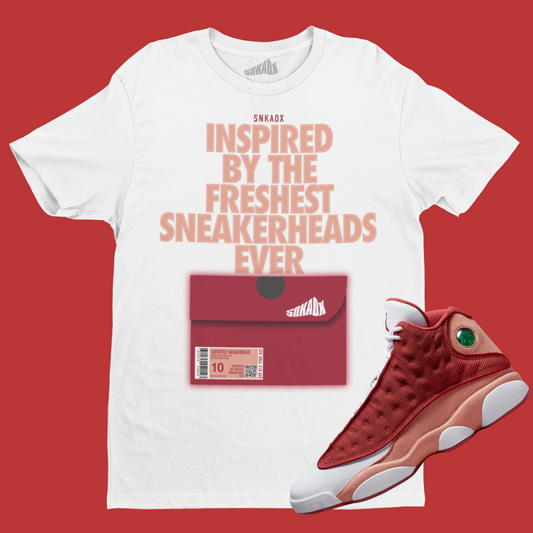 Shoe Box T-Shirt Matching Air Jordan 13 Dune Red