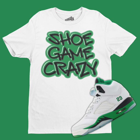 Shoe Game Crazy T-Shirt Matching Air Jordan 5 Lucky Green