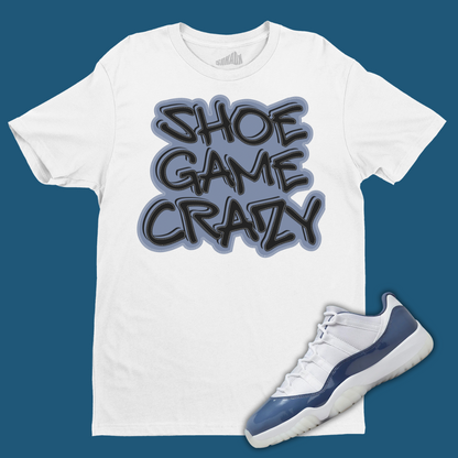 Shoe Game Crazy T-Shirt Matching Jordan 11 Low Diffused Blue