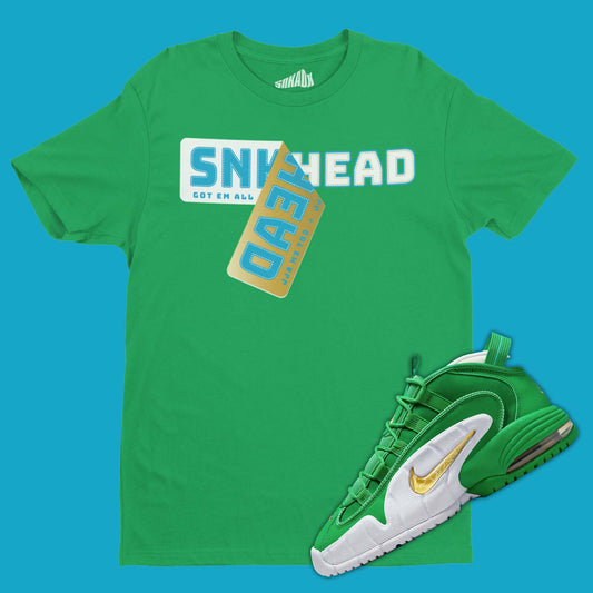 Sneaker Sticker T-Shirt Matching Air Max Penny 1 Stadium Green - Irish Green / S - T-Shirt