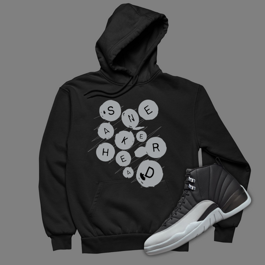 Sneakerhead Buttons Black Hoodie Matching Jordan 12 Barons