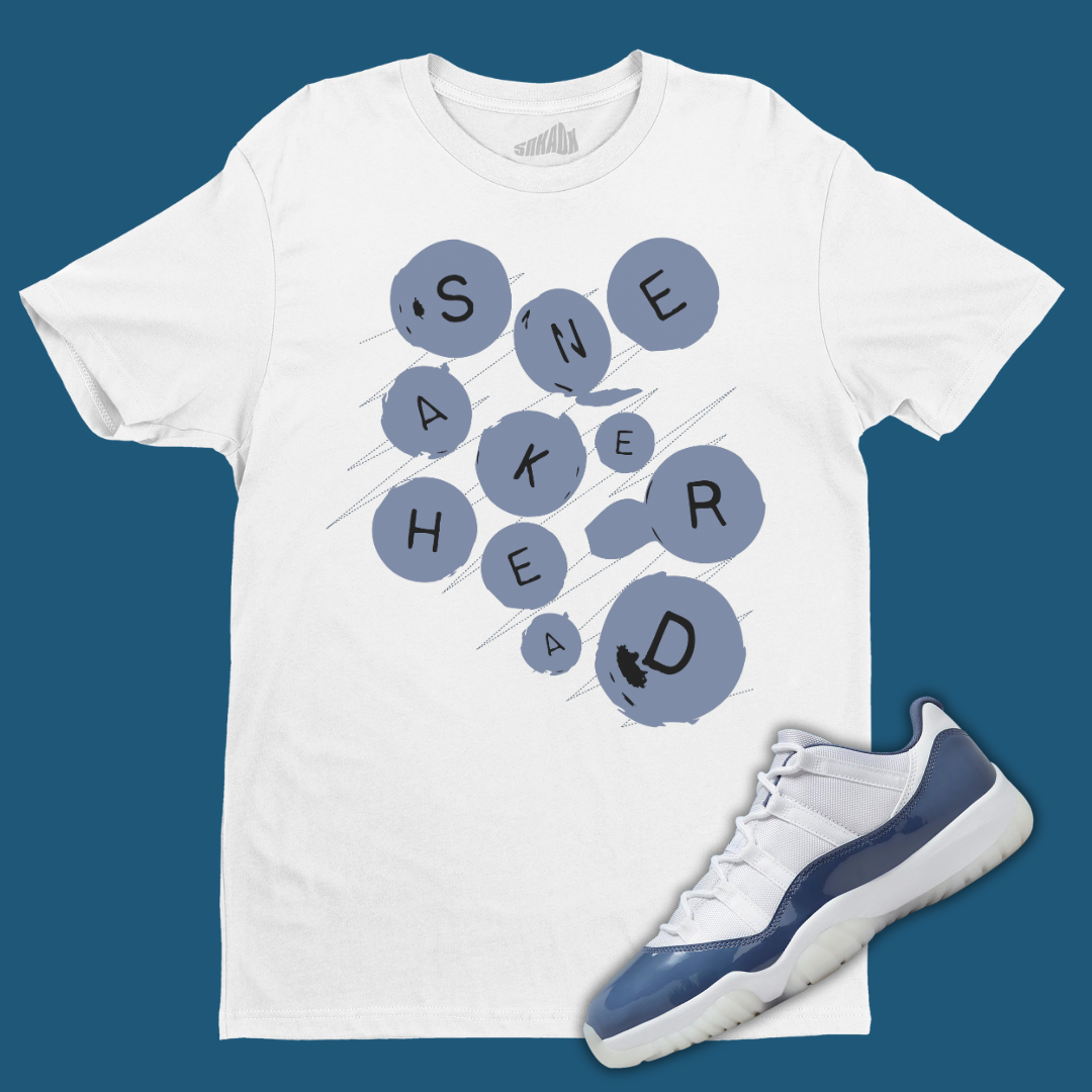 Sneakerhead Buttons T-Shirt Matching Jordan 11 Low Diffused Blue