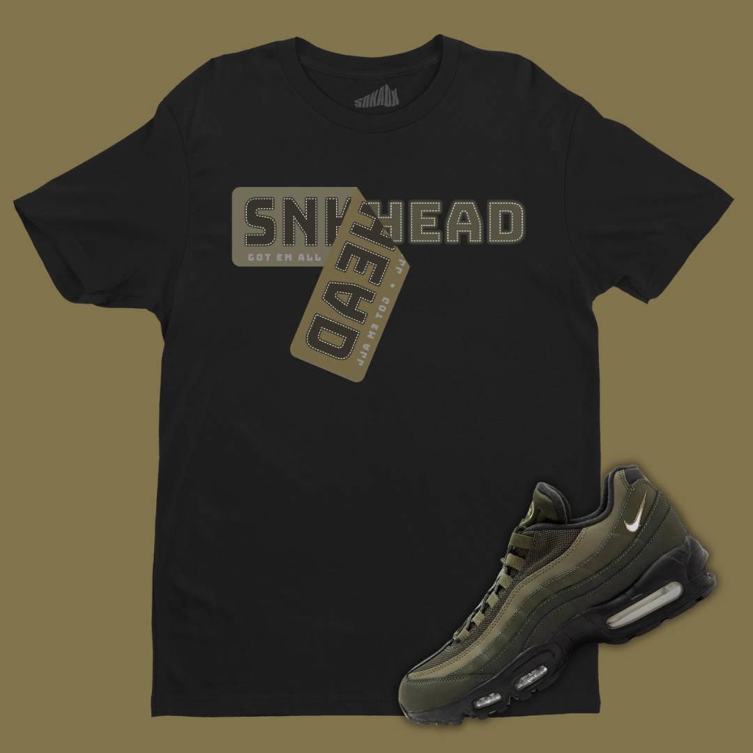 Sneakerhead Sticker Black T-Shirt Matching Air Max 95 Sequoia