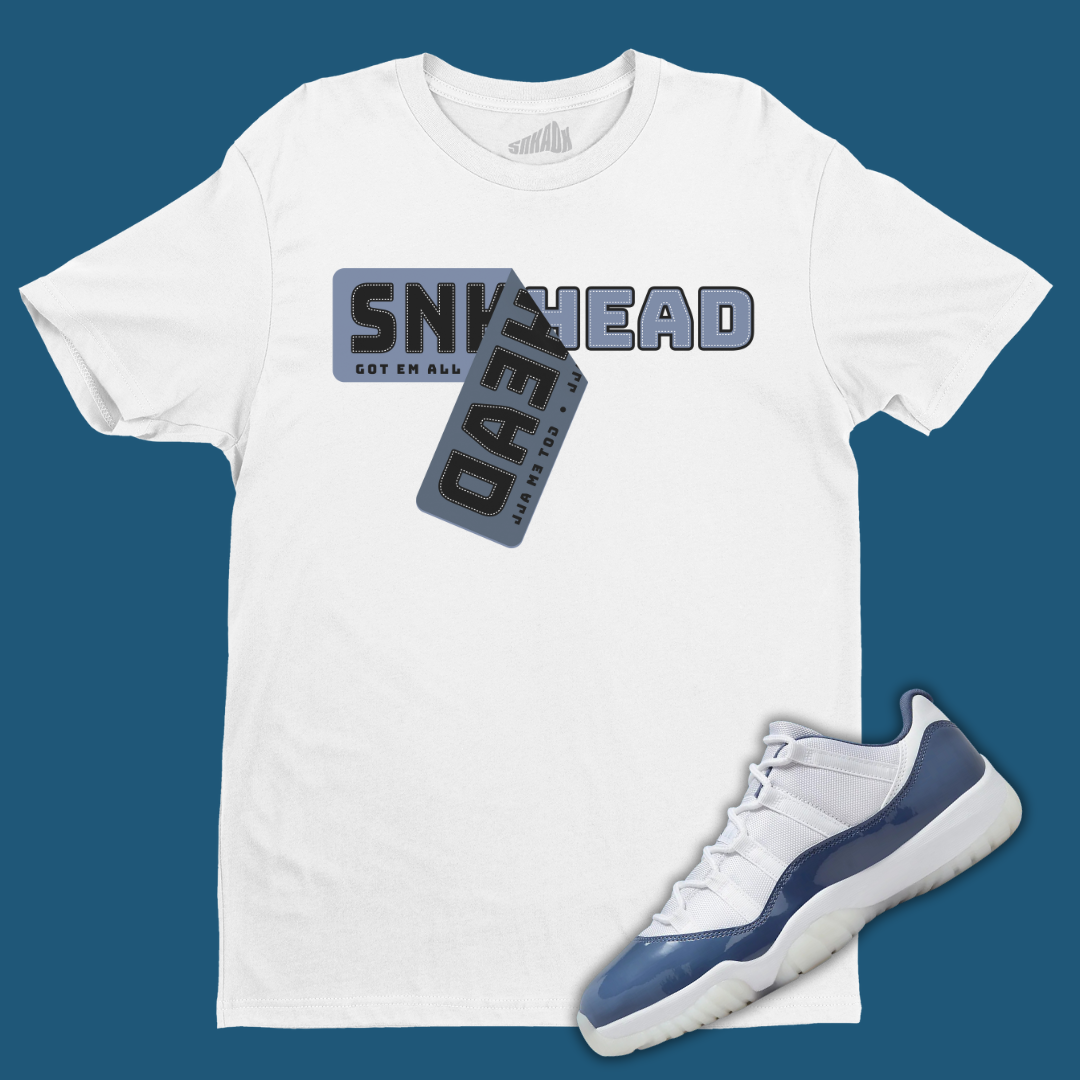 Sneakerhead Sticker T-Shirt Matching Jordan 11 Low Diffused Blue