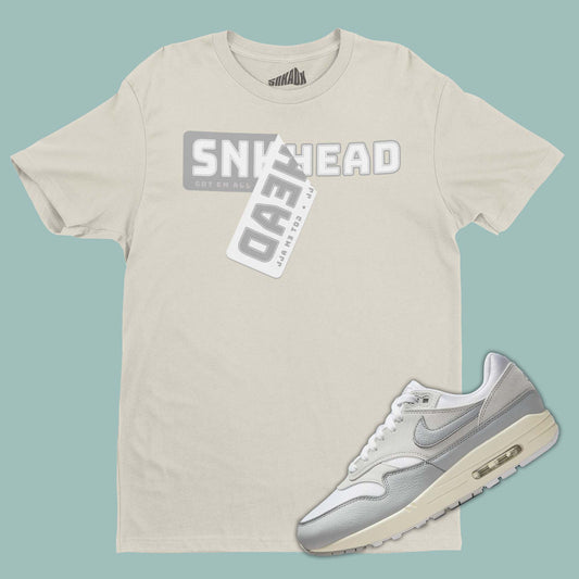 Sneakerhead Sticker T-Shirt Matching Nike Air Max 1 87 Pure Platinum 