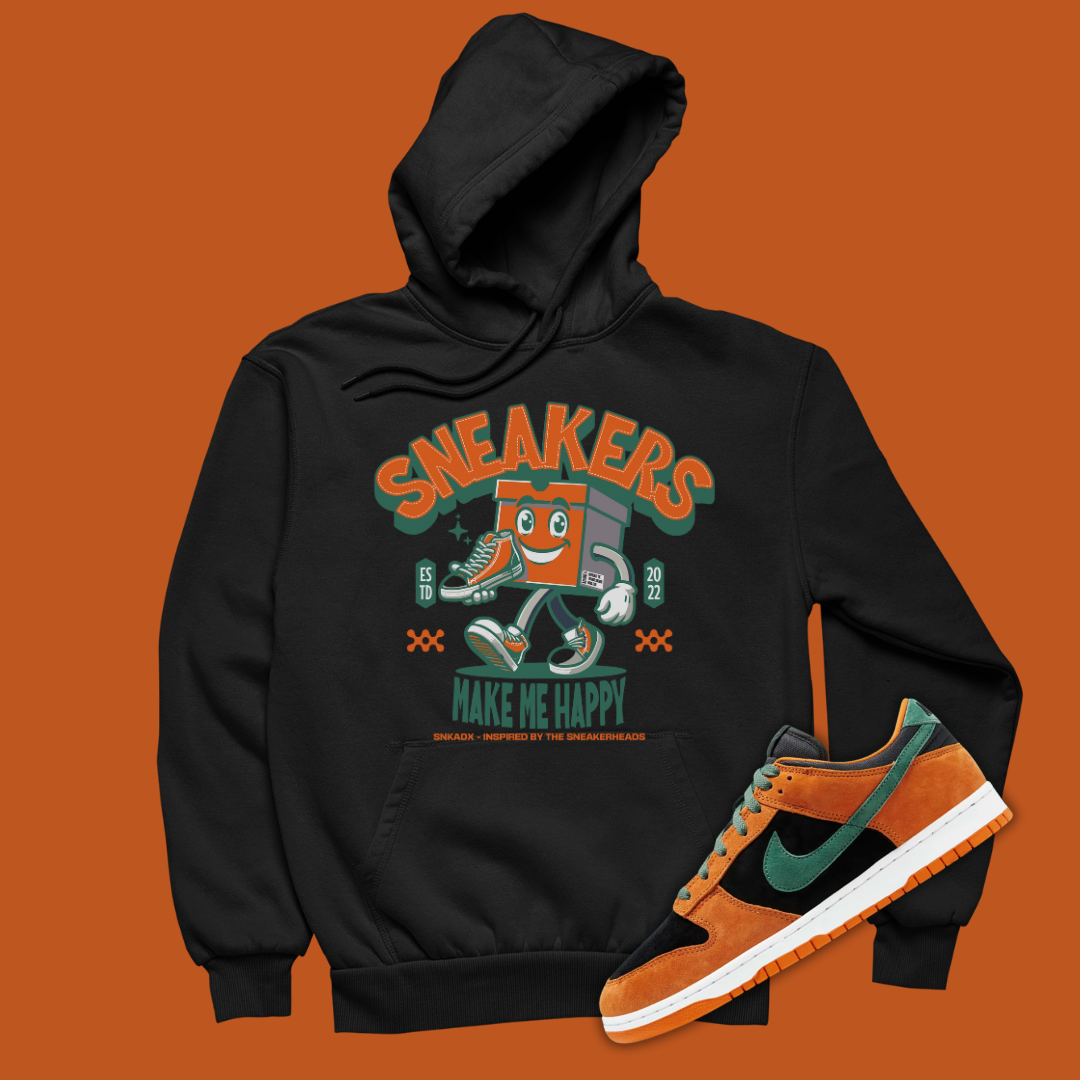 Sneakers Make Me Happy Black Hoodie Matching Dunk Ceramic