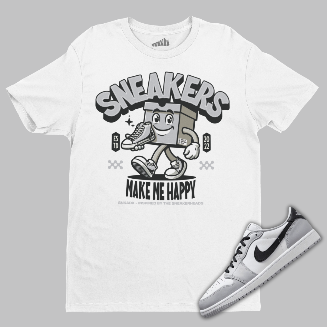 Sneakers Make Me Happy T-Shirt Matching Air Jordan 1 Low OG Barons