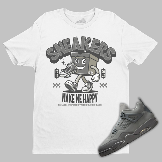 Sneakers Make Me Happy T-Shirt Matching Air Jordan 4 Wet Cement