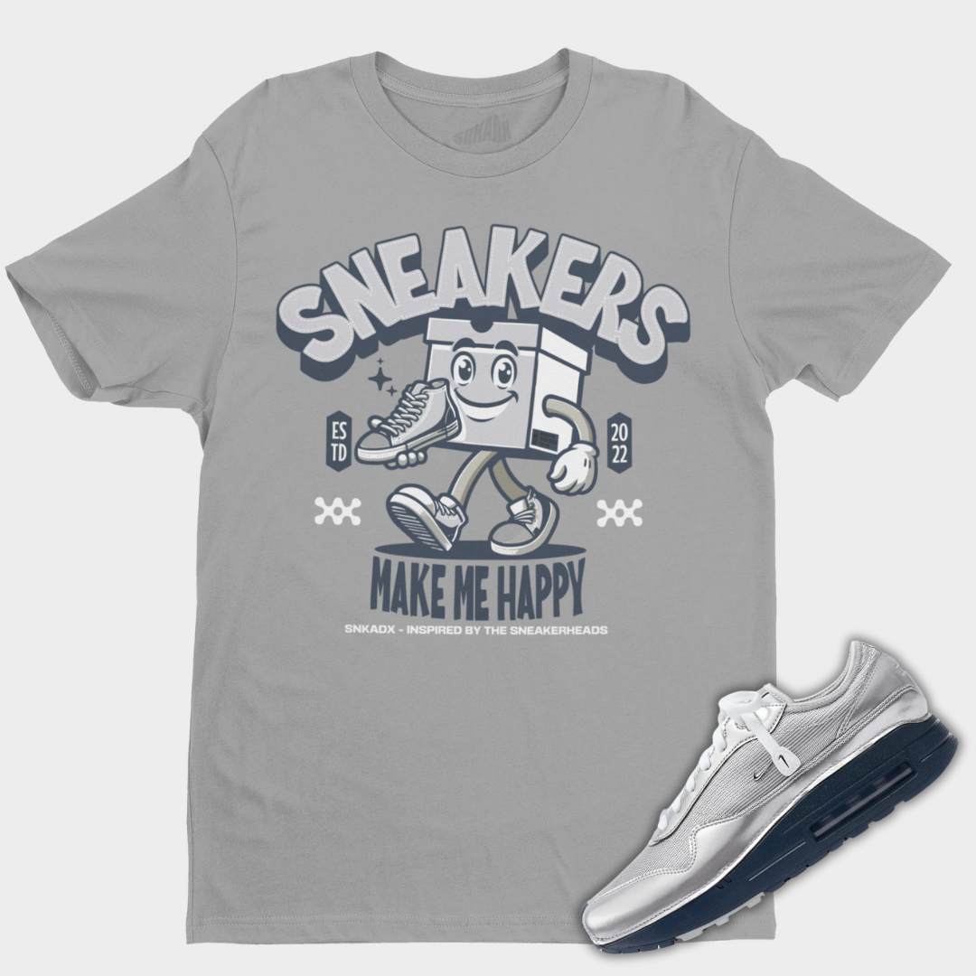 Sneakers Make Me Happy T-Shirt Matching Air Max 1 '86 Metallic Silver