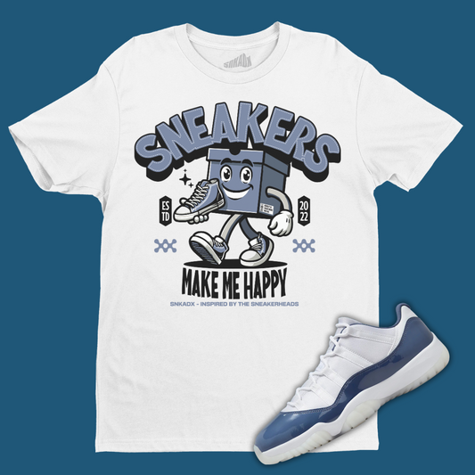 Sneakers Make Me Happy T-Shirt Matching Jordan 11 Low Diffused Blue