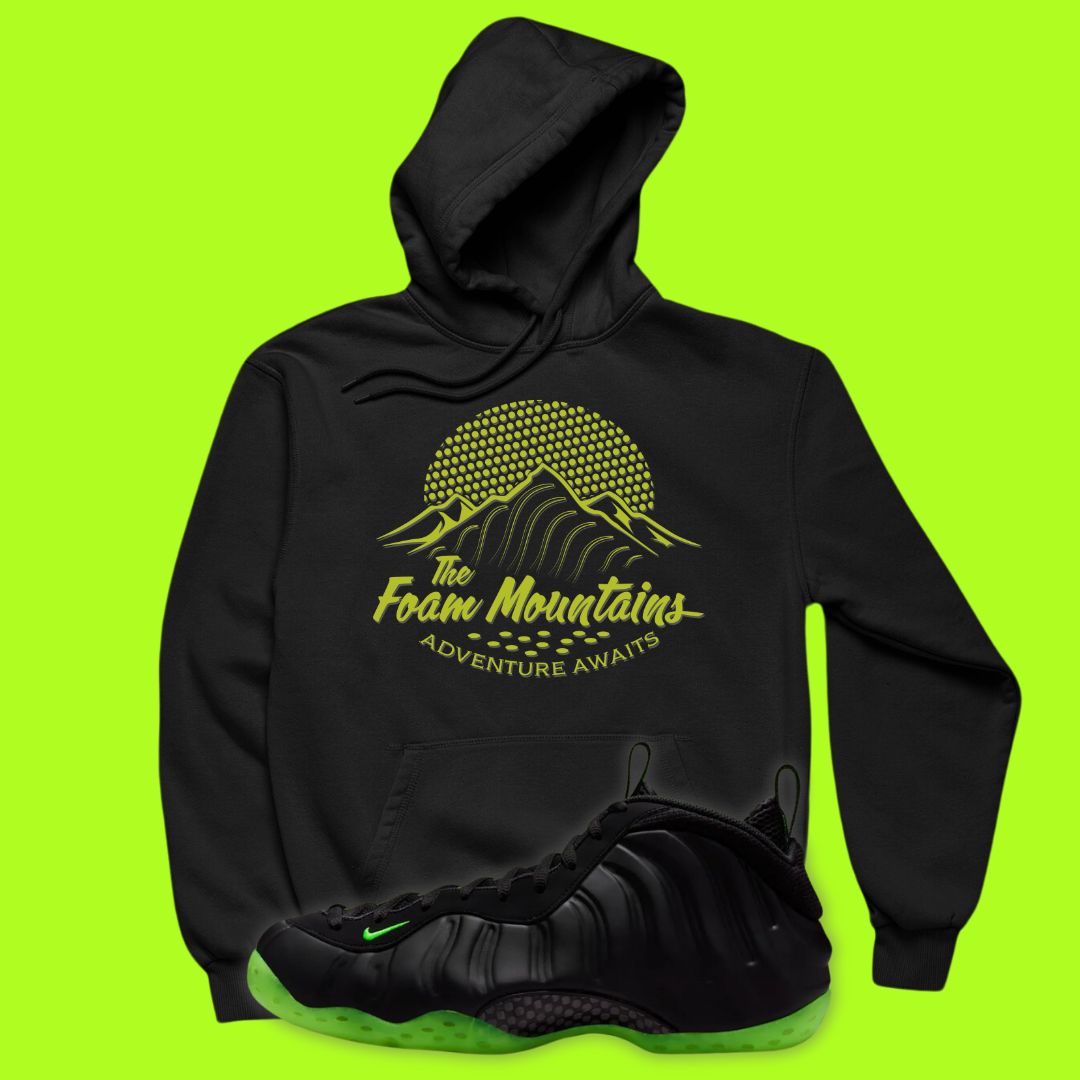 The Foam Mountains black Hoodie Matching Foamposite One Black Volt