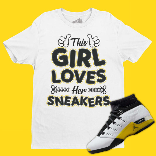 This Girl Loves Her Sneakers T-Shirt Matching Air Jordan 17 Low Lightning