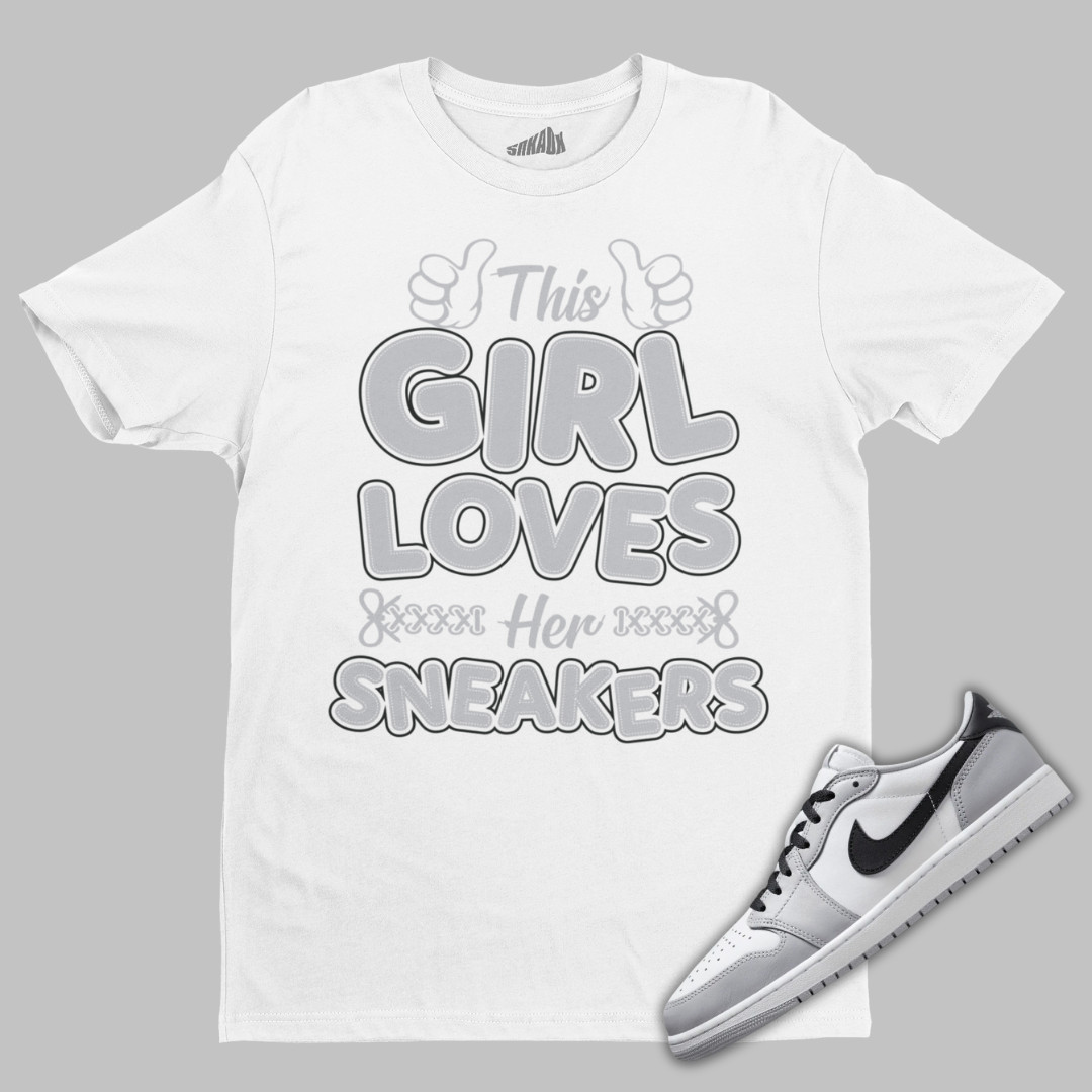 This Girl Loves Her Sneakers T-Shirt Matching Air Jordan 1 Low OG Barons