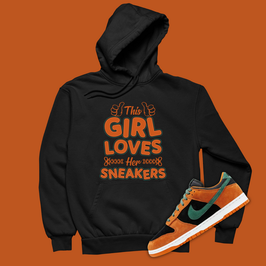 This Girl Loves Sneakers Black Hoodie Matching Dunk Ceramic