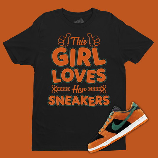 This Girl Loves Sneakers Black T-Shirt Matching Dunk Ceramic