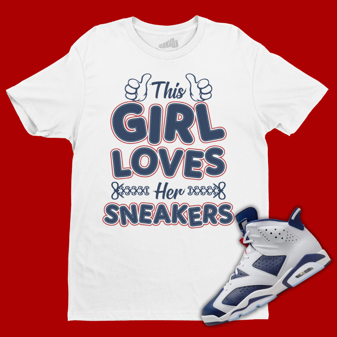 This Girl Loves Sneakers T-Shirt Matching Jordan 6 Olympic