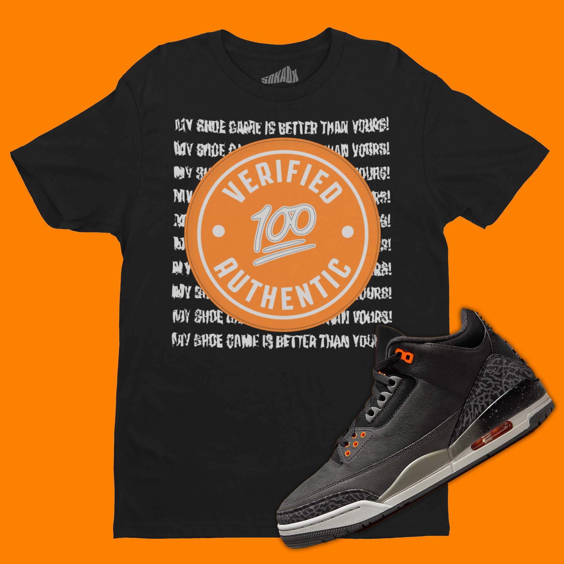 Verified Authentic T-Shirt Matching Air Jordan 3 Fear Pack