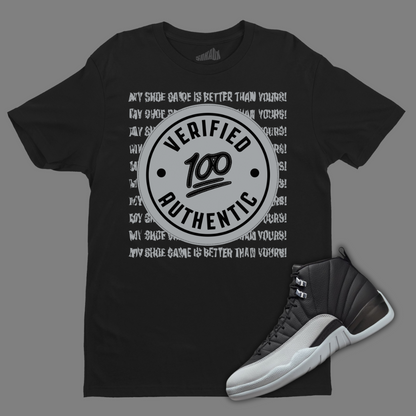 Verified Authentic Black T-Shirt Matching Jordan 12 Barons