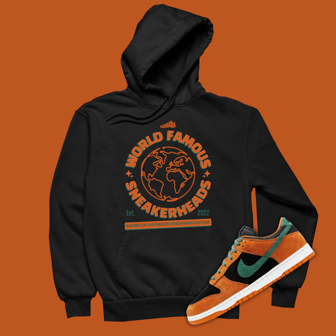 World Famous Sneakerhead Black Hoodie Matching Dunk Ceramic