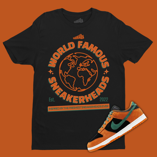 World Famous Sneakerhead Black T-Shirt Matching Dunk Ceramic