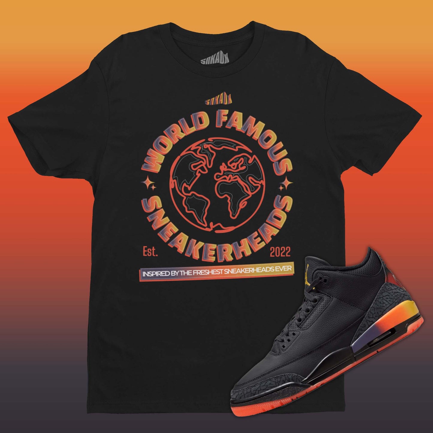 World Famous Sneakerheads T-Shirt Matching J Balvin x Air Jordan 3 Rio