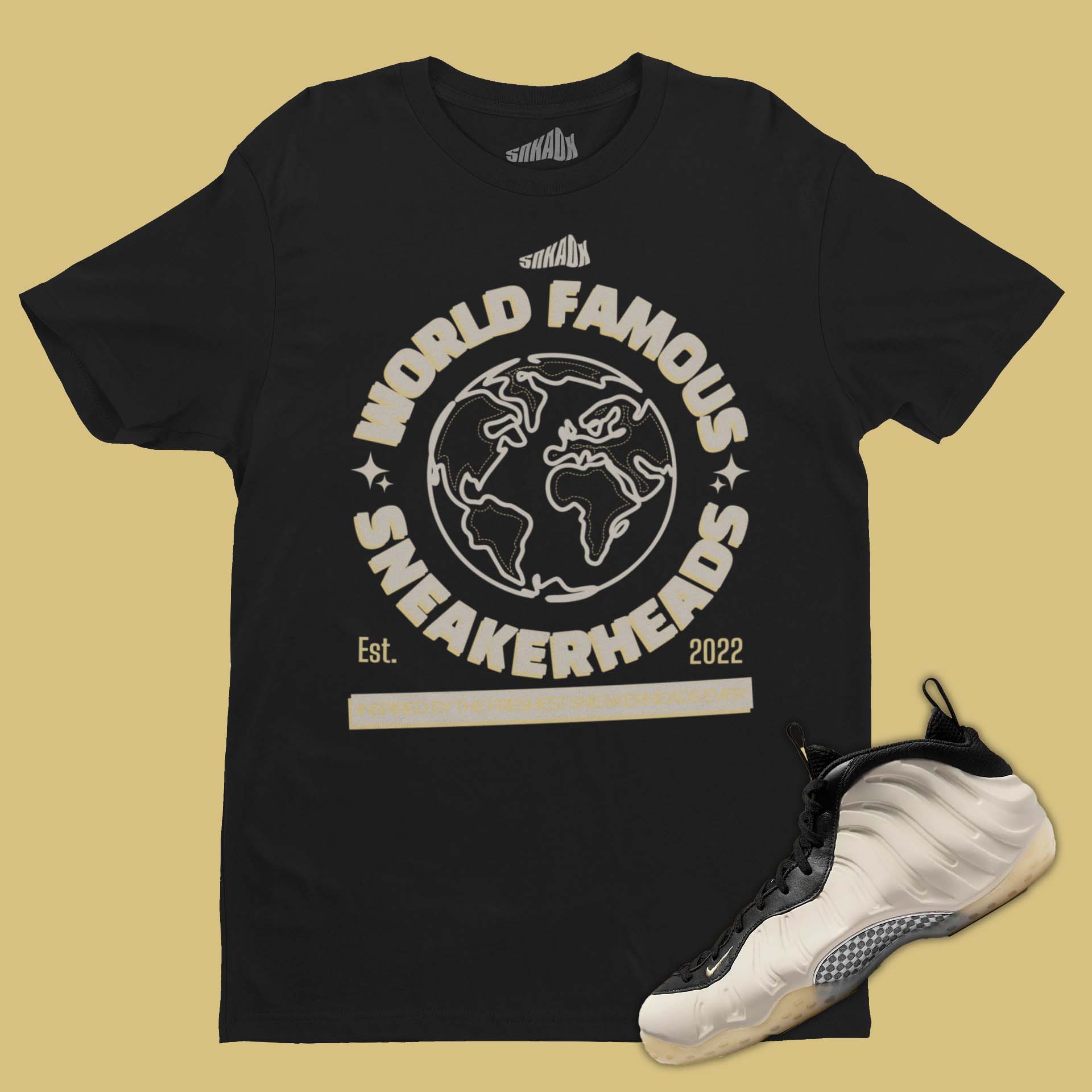 World Famous Sneakerheads T-Shirt Matching Air Foamposite One Light Orewood Brown