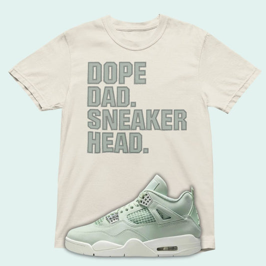 Dope Dad Sneakerhead sail Premium T-shirt Matching Jordan 4 Seafoam