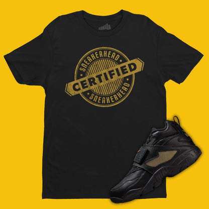 Black T-shirt with Certified Sneakerhead design Matching Nike Diamond Turf Signing Day