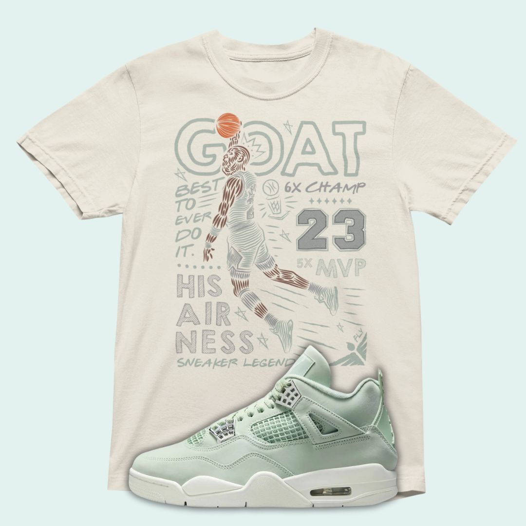 GOAT Premium T-shirt Matching Jordan 4 Seafoam