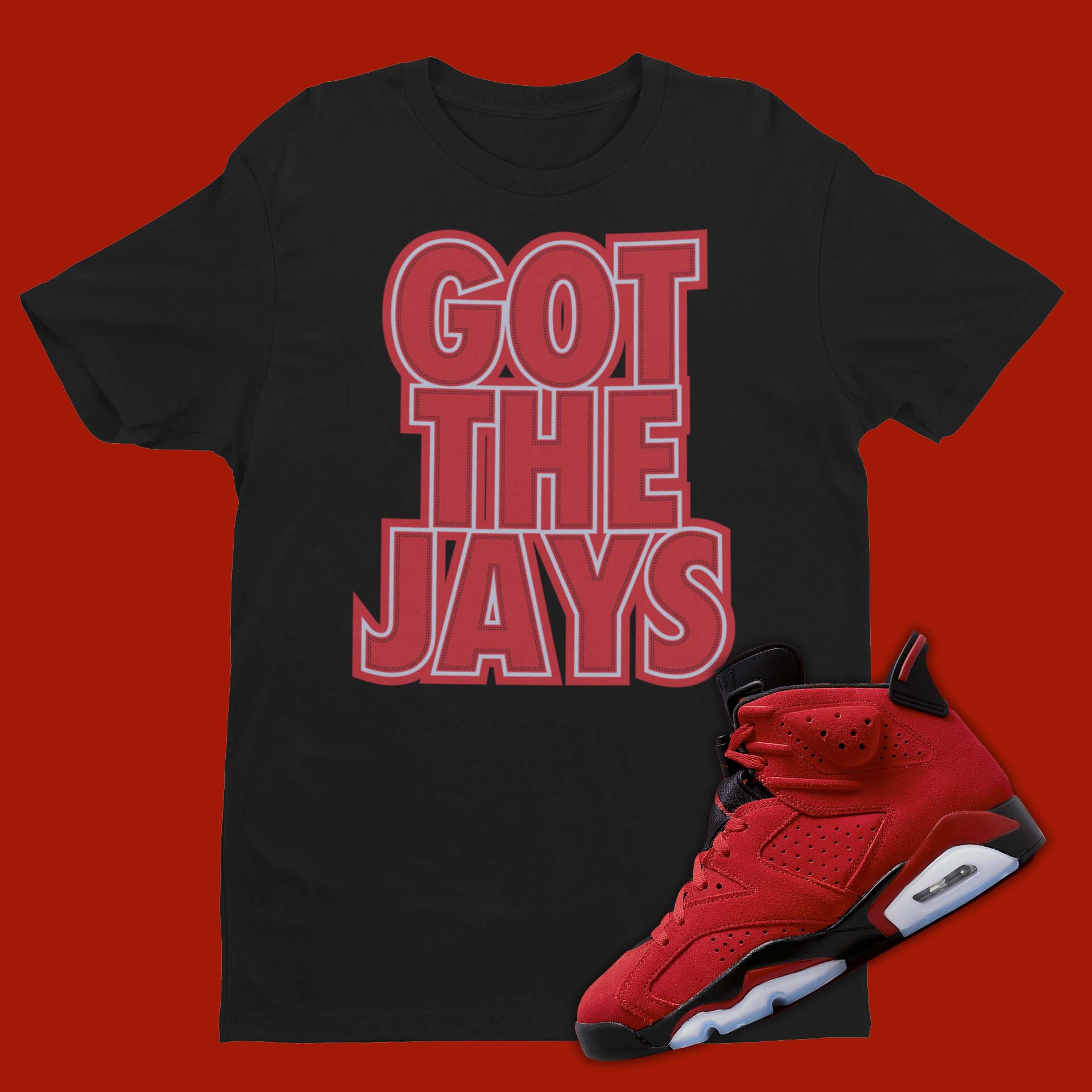 got em shirt in black designed to match air jordan 6 toro bravo