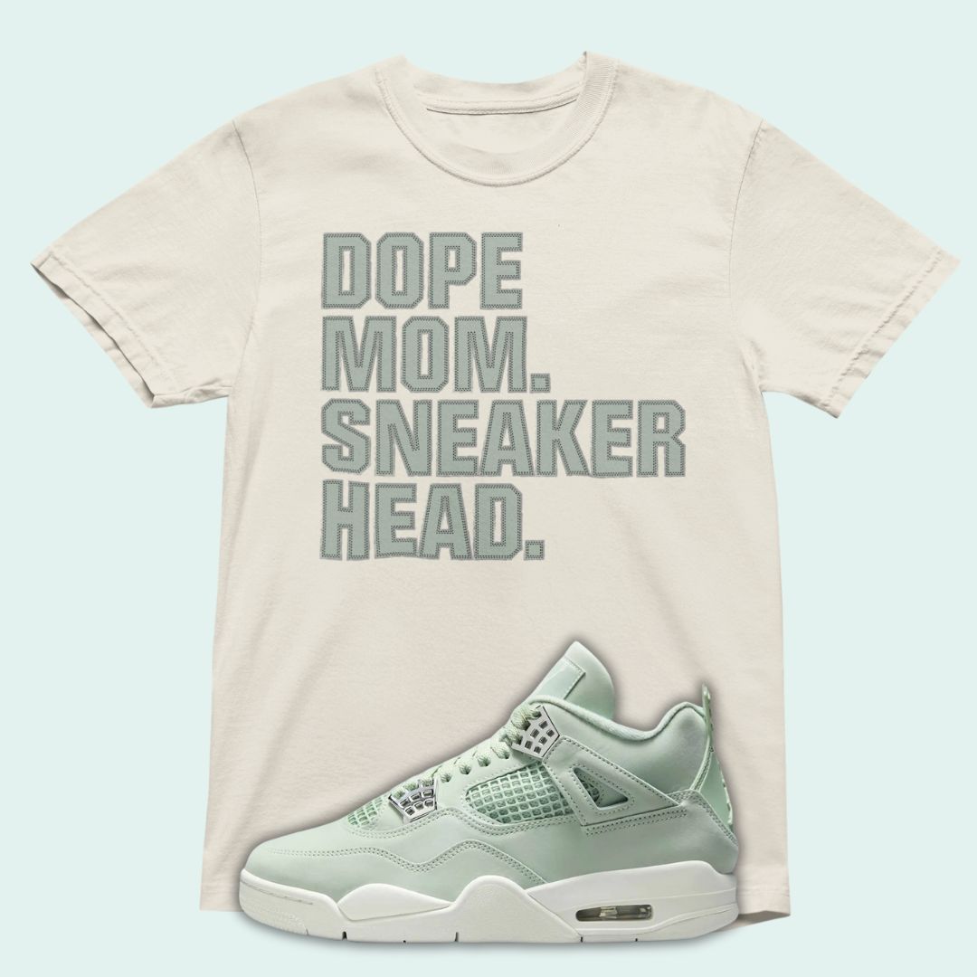 Dope Mom Sneakerhead sail Premium T-shirt Matching Jordan 4 Seafoam