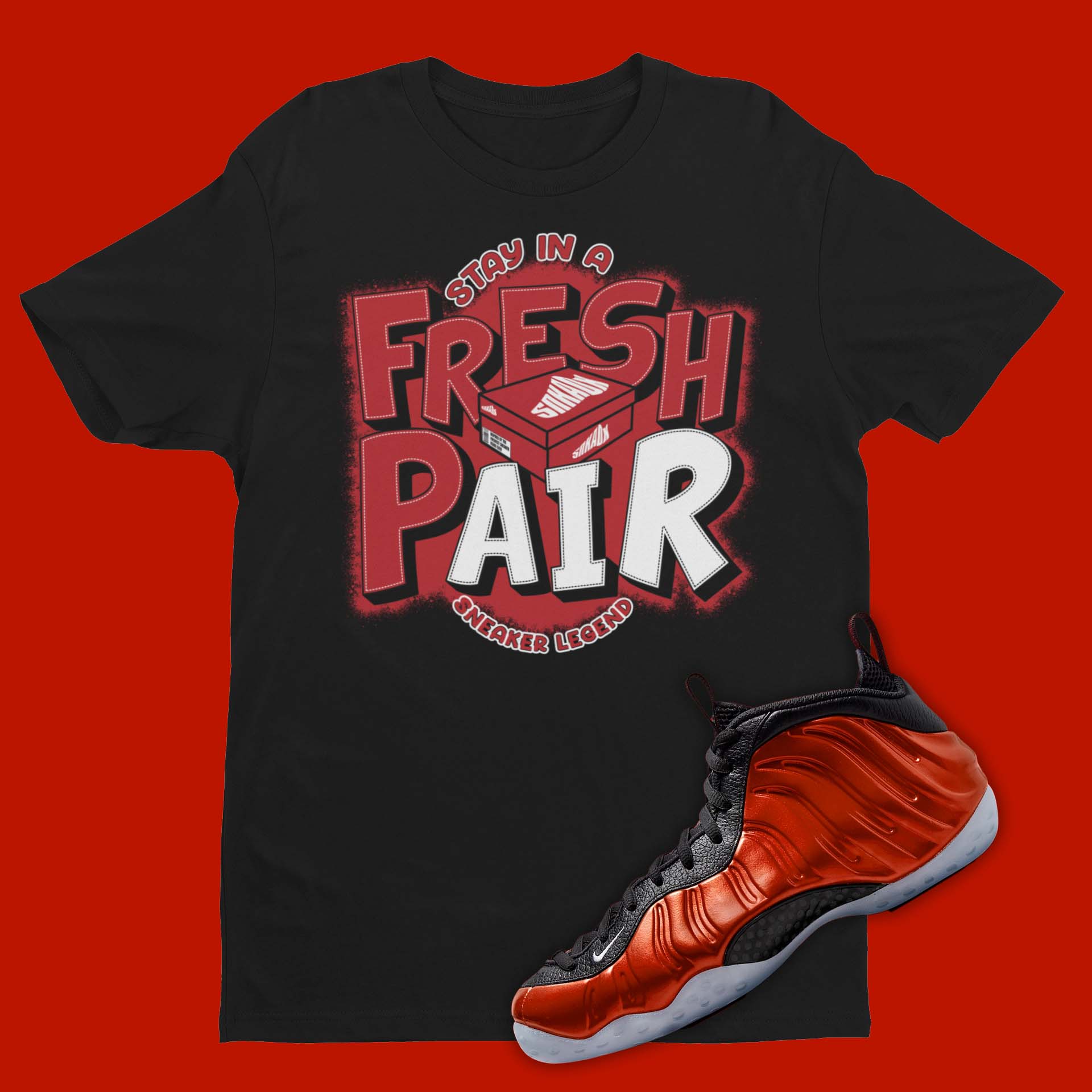 Nike Air Foamposite One Metallic Red Matching T-Shirt from SNKADX