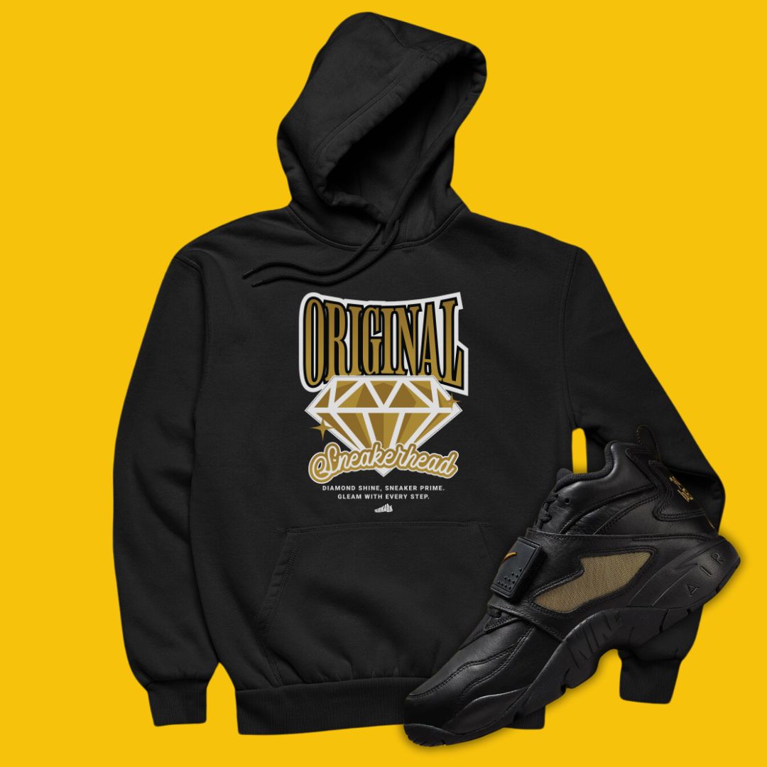 Black hoodie with Original Sneakerhead design Matching Nike Diamond Turf Signing Day