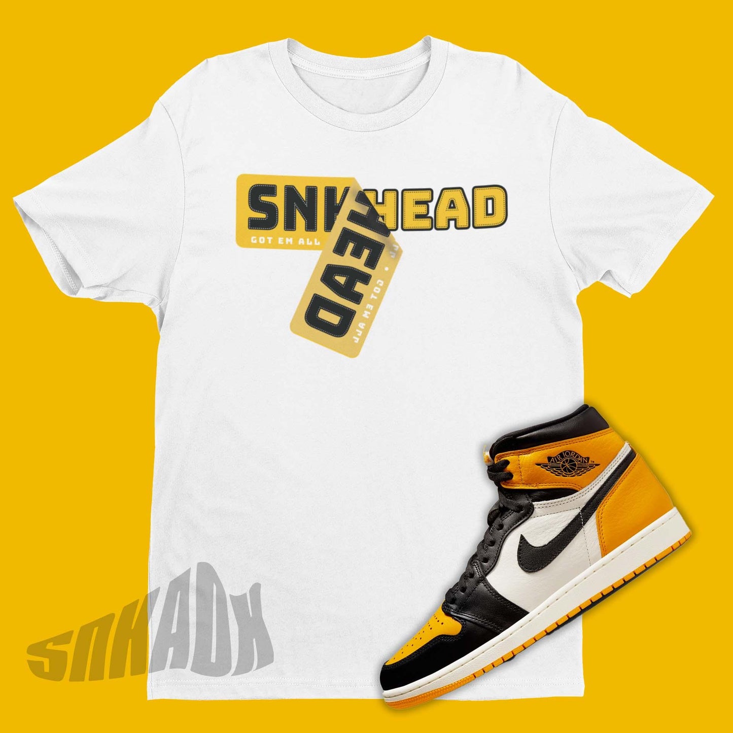 Sneakerhead Sticker Shirt To Match Air Jordan 1 Retro High OG Taxi