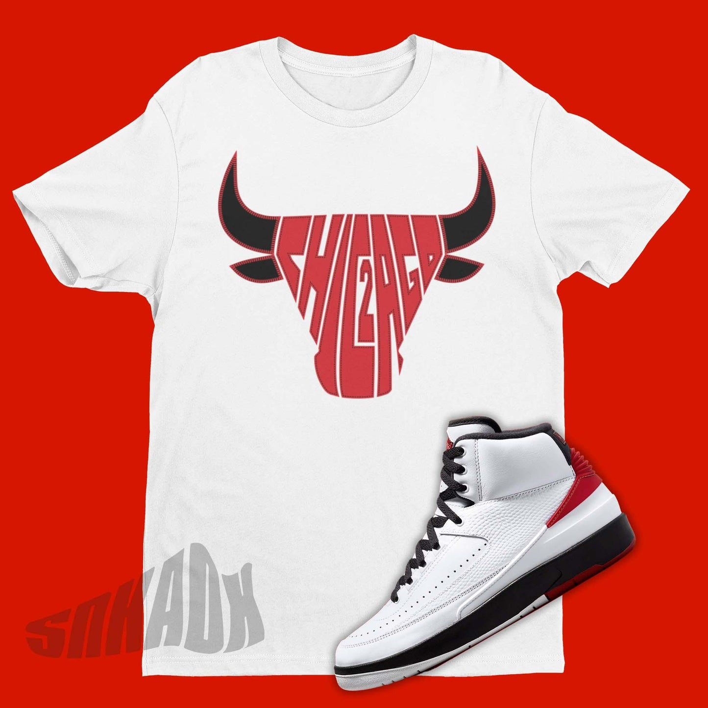 Chicago Shirt To Match Air Jordan 2 OG Chicago