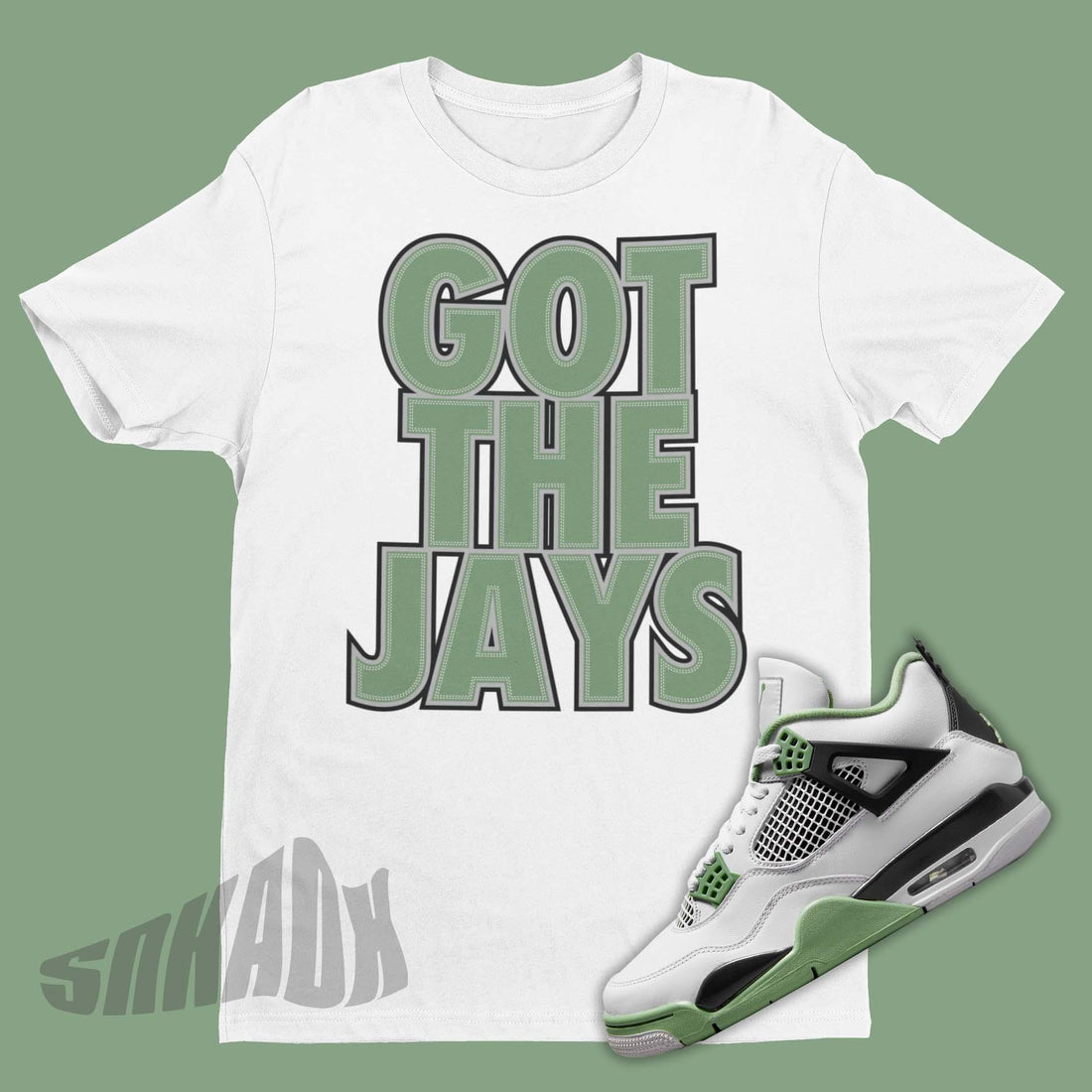 Air Jordan 4 Seafoam Oil Green Matching Shirt And Jordan Outfits – SNKADX