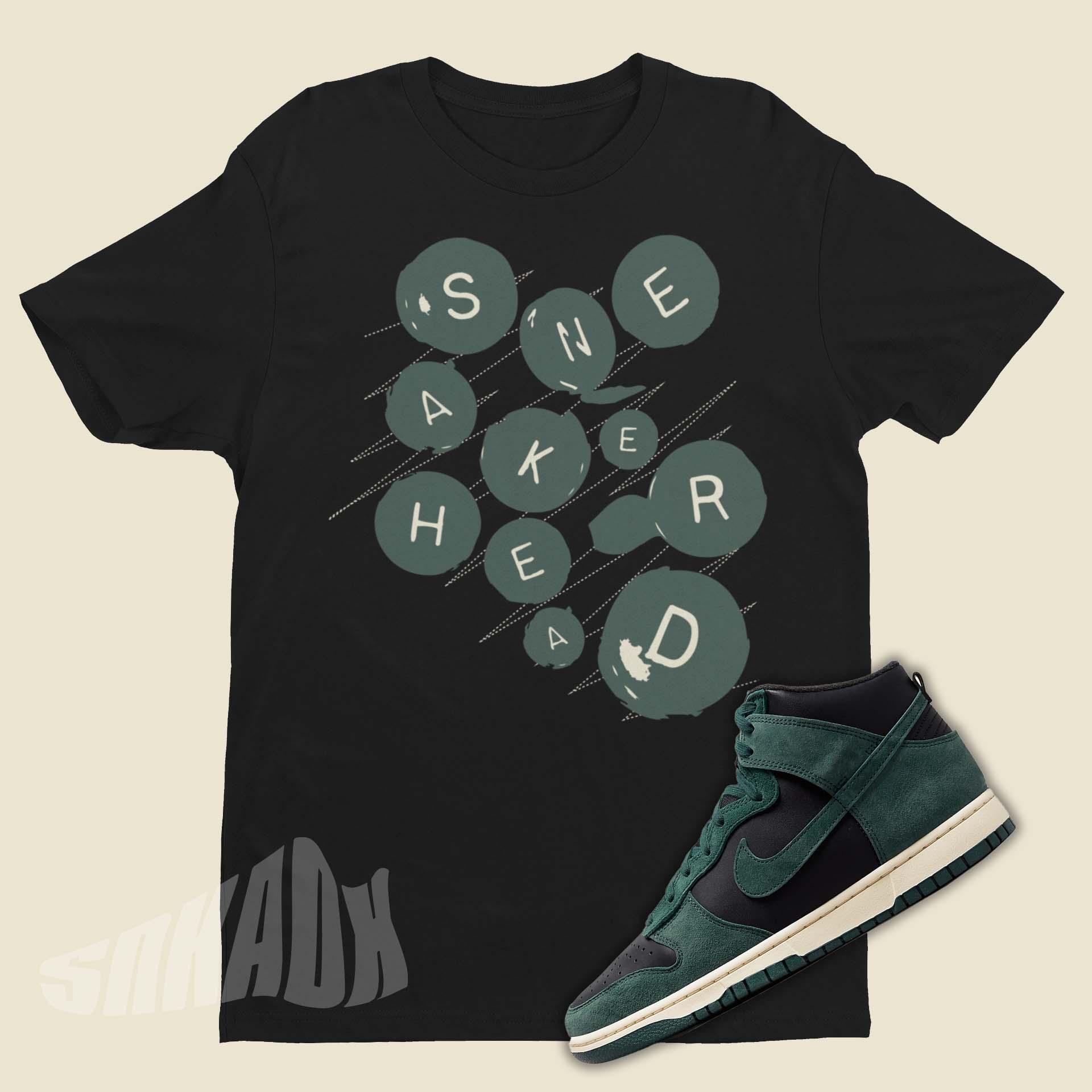 Nike Dunk High Faded Spruce matching tee shirt