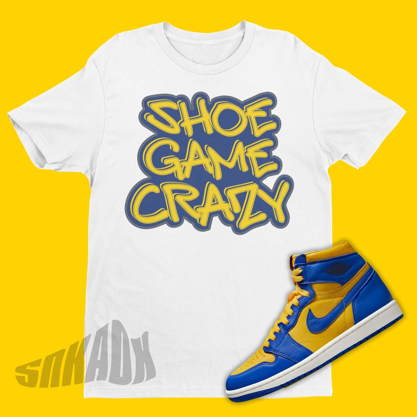 Shoe Game Crazy Air Jordan 1 Reverse Laney Sneaker Matching Tee Shirt